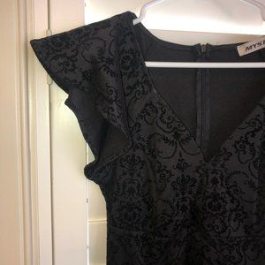 Body Con Black Velvet Dress